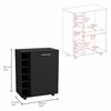 Tuhome Lafayette Bar Cabinet with 4-Bottle Rack. Upper Glass Holder and Dual Door Design-Black MLW9073